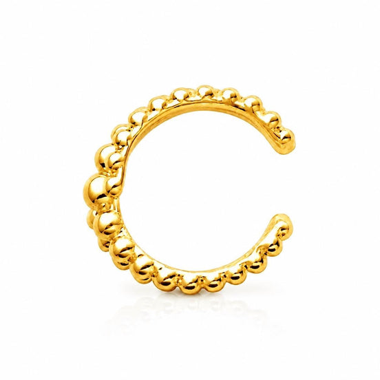 Ear cuff boules en spirale • plaqué Or 18K • Bague d'oreille billes rondes • Bijou pour cartilage hélix