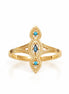Bague boho couleur rétro pop • Plaqué Or 18K • Anneau mosaïque pierres multi formes colorés • Bijou glamour rétro Art déco multicolore