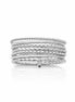 Bague Semainier argent 925 • Anneau « Sept jours » à texture torsadée et perlées superposées • Bague semaine à anneaux multiples