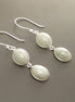Jade Earrings, Sterling Silver, NATURAL Light Green Jade Gemstone, Minimalist Drop Stone Earrings, Modern Dangle Oval Stones Jewelry
