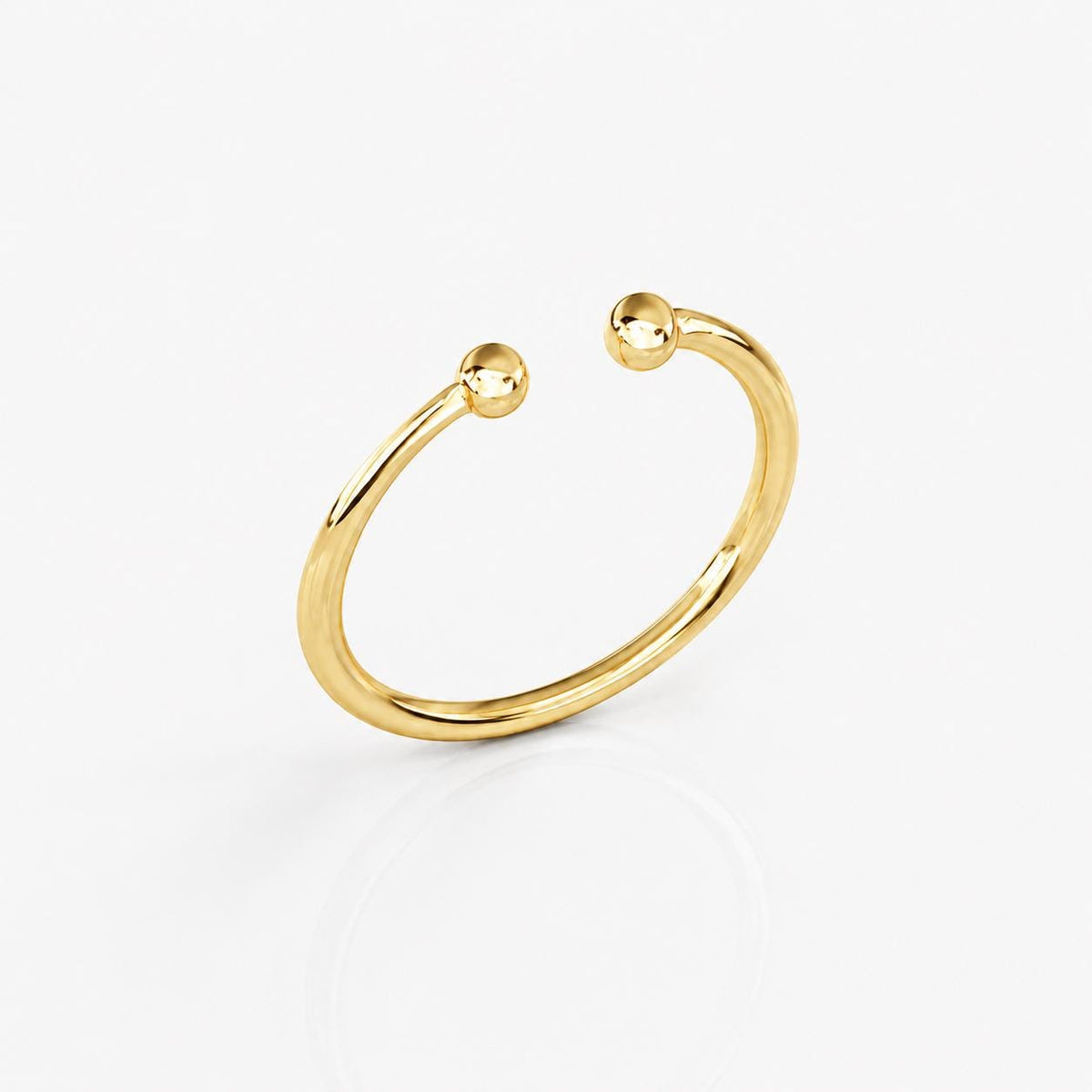 Bague double boule ouverte • Plaqué Or 18K • Anneau à deux boules • Bijou minimaliste pour tous les jours • Cadeau design chic