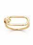 Bague rectangulaire ajourée • Plaqué Or 18K • Bague maillon forme rectangle et nœud • Bijoux au design minimaliste