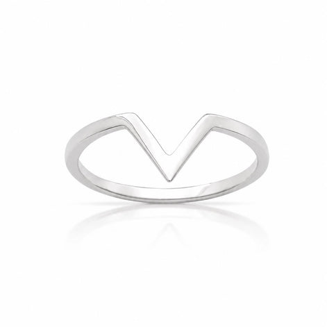 Bague victoire • Argent 925 • Anneau Simple forme de V chevron • Bijou moderne style minimaliste