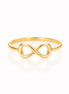 Bague Infini • Plaqué Or 18K • Anneau ouvert forme de huit • Bijou symbole de amour & amitié