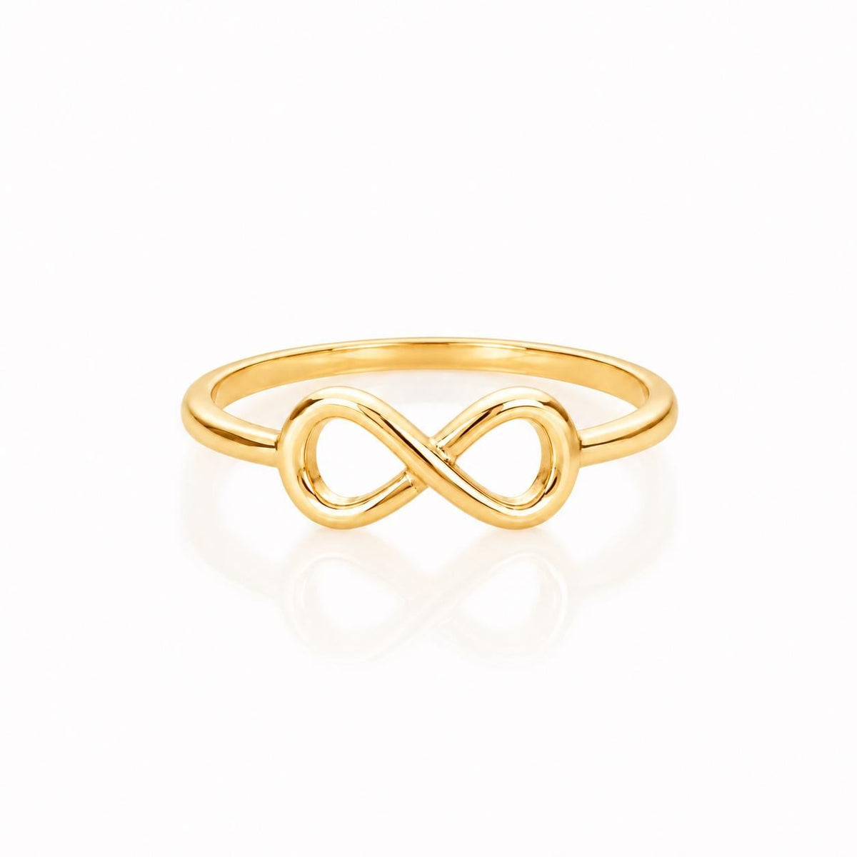 Bague Infini • Plaqué Or 18K • Anneau ouvert forme de huit • Bijou symbole de amour & amitié