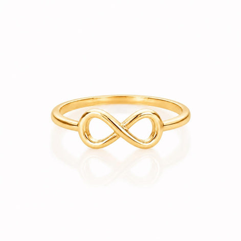 Bague Infini • Plaqué Or 18K • Anneau ouvert forme de huit • Bijou symbole de amour & amitié