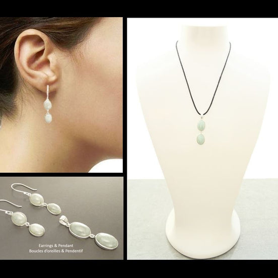 NATURAL Jade Earrings,Sterling Silver Healing stone NOT-DYED Light Green Jade Stone Minimalist Pendant Real Jade Gemstone Modern Jewelry