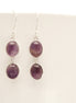 Amethyst Earrings • Solid Sterling Silver 925 • Long Drop Earrings • February Birthstone • Modern Lithotherapy Jewelry