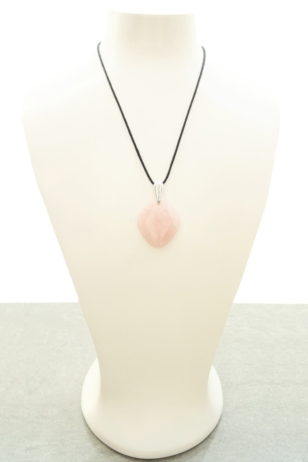 Genuine Oval Quartz PENDANT, Sterling Silver and Natural Rose Quartz Pendant, Veined Pink Stone, Gemstone Birthstone, Stunning Quartz.