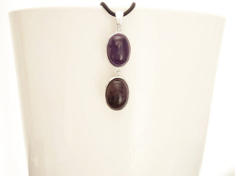 Amethyst Earrings • Solid Sterling Silver 925 • Long Drop Earrings • February Birthstone • Modern Lithotherapy Jewelry