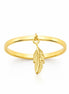 Bague talisman plume • Plaqué Or 18K • Petit anneau plume oiseau pendante • Bijou inspiré nature
