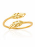 Bague Double Plume • Plaqué Or 18K • Anneau talisman ouvert forme de plume d'oiseau • Bijou inspiré de la nature