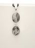 Gray Quartz Pendant, Sterling Silver, grey Rutile Quartz Stone, Black Rutilated Gemstone Necklace, Minimalist Modern Oval Stones Jewelry