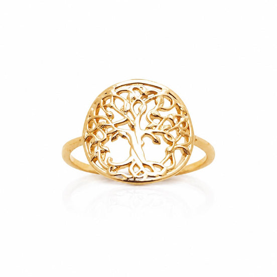 Bague Arbre de vie • Plaqué Or 18K • Anneau femme symbole familial • Bijou spirituel vintage