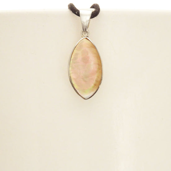 GENUINE Brown Paua Shell Pendant, Sterling Silver, Diamond Shape, Pearl Iridescent Rainbow Highlights, Geometric Modern Minimalist Pendant