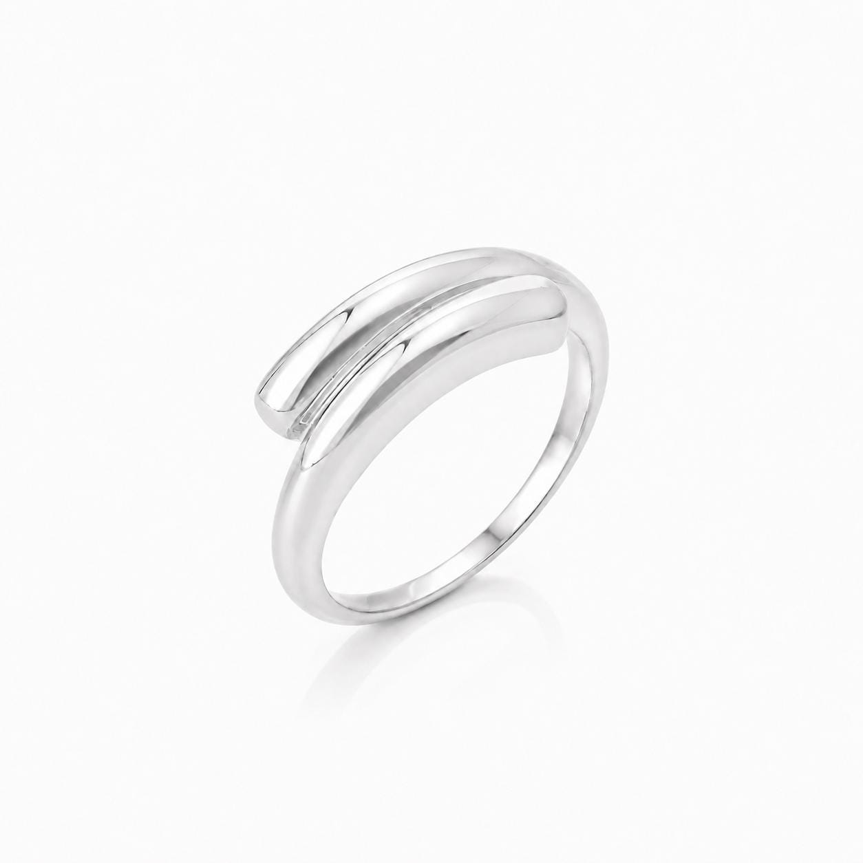 Bague croisée • Argent 925 • Anneau entrecroisé au design graphique • Bijou moderne élégant