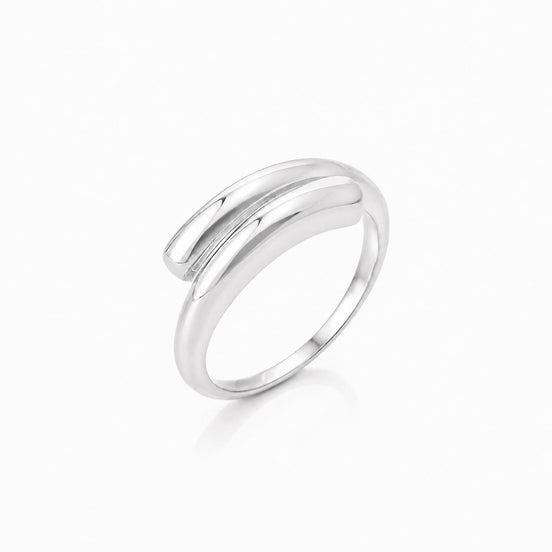 Bague croisée • Argent 925 • Anneau entrecroisé au design graphique • Bijou moderne élégant