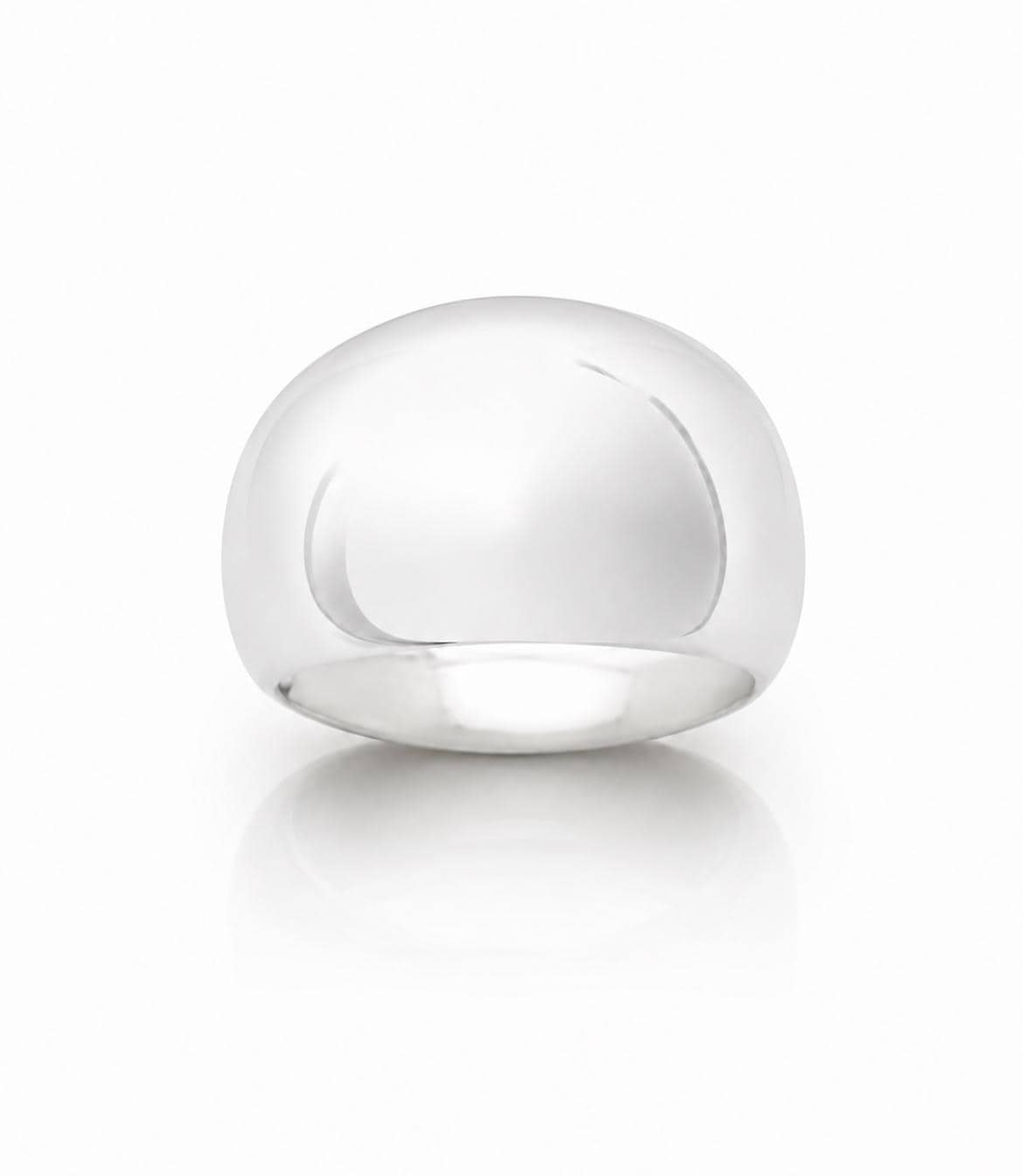 Grande bague bombée • Argent 925 • Anneau épais finition miroir poli • Bijou volumineu, élégant et minimaliste