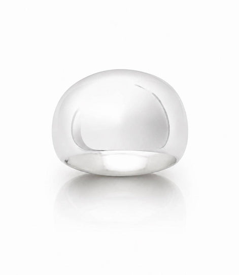 Grande bague bombée • Argent 925 • Anneau épais finition miroir poli • Bijou volumineu, élégant et minimaliste