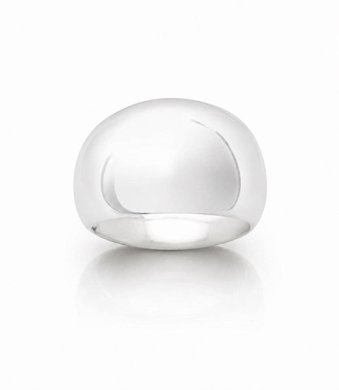 Grande bague bombée • Argent 925 • Anneau épais finition miroir poli • Bijou volumineu, élégant et minimaliste
