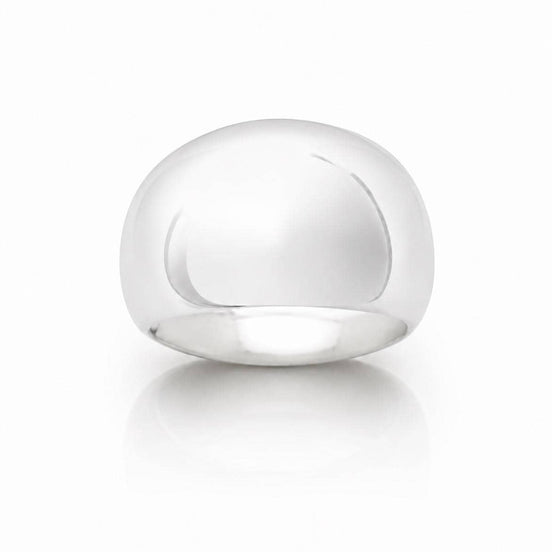 Grande bague bombée • Argent 925 • Anneau épais finition miroir poli • Bijou volumineu, élégant et minimaliste