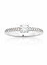 Petite Bague solitaire • Argent 925 • Anneau fin pavage diamant Cz • Bijou élégant intemporel pour anniversaire
