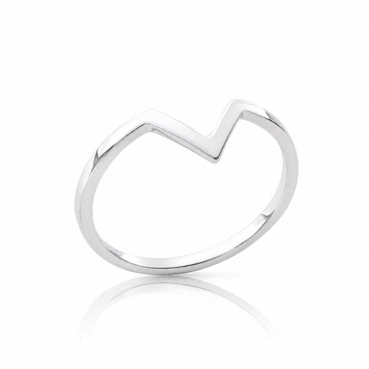 Bague victoire • Argent 925 • Anneau Simple forme de V chevron • Bijou moderne style minimaliste