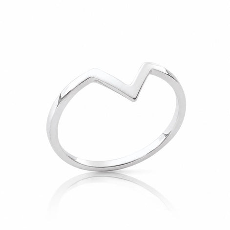 Bague victoire • Argent 925 • Anneau Simple forme de V chevron • Bijou moderne style minimaliste