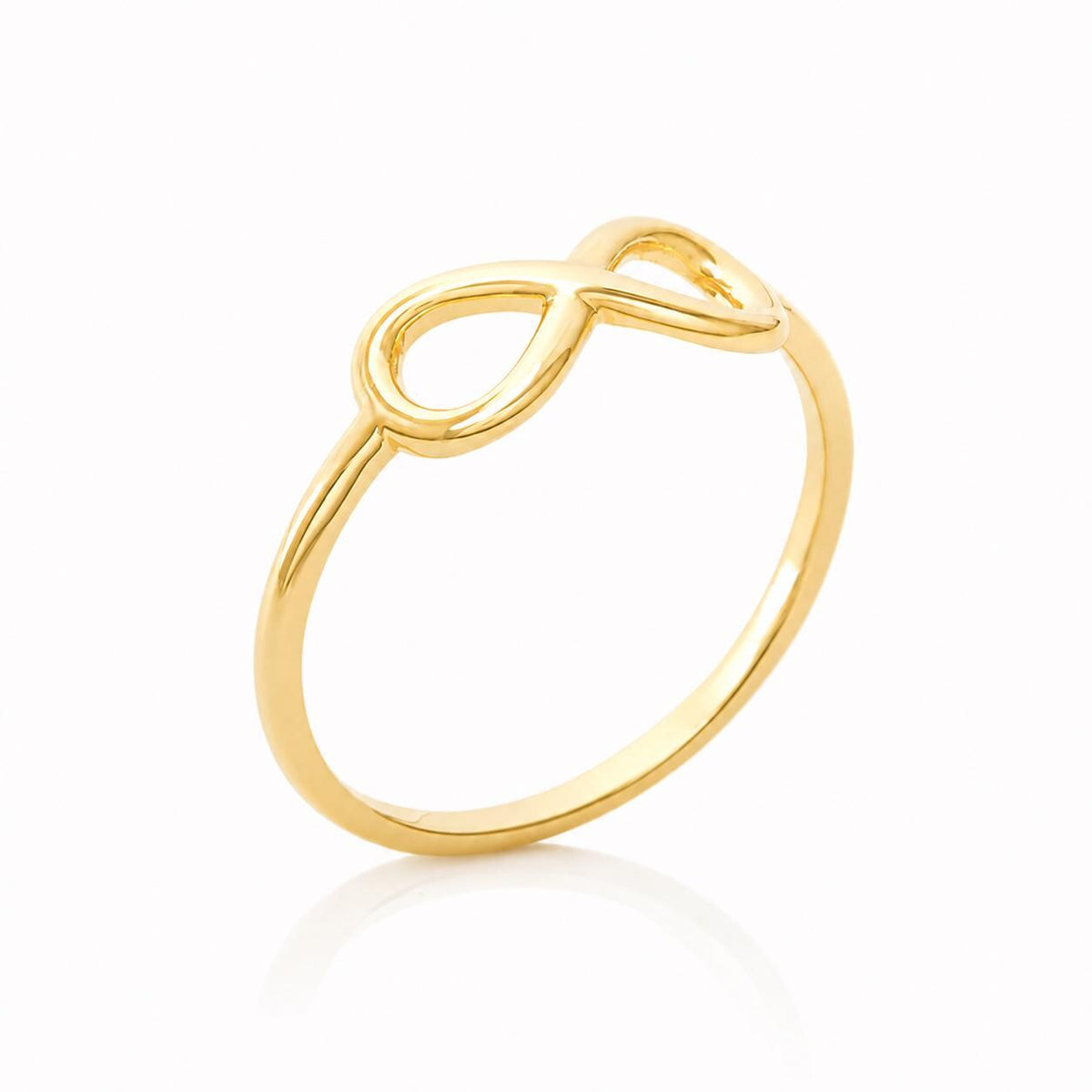 Bague Infini • Plaqué Or 18K • Anneau ouvert forme de huit • Bijou symbole de amour & amitié
