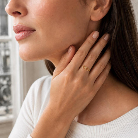 Bague Infini • Plaqué Or 18K • Anneau ouvert forme de huit • Bijou symbole de amour & amitié