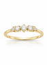 Bague cinq pierres en dégradé • Plaqué Or 18K • Anneau fin serti de pierres diamants Cz • Bijou élégant intemporel