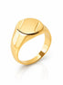 Bague chevalière ovale • Plaqué Or 18K • Face aux coins facettés • Bijou à graver pour homme