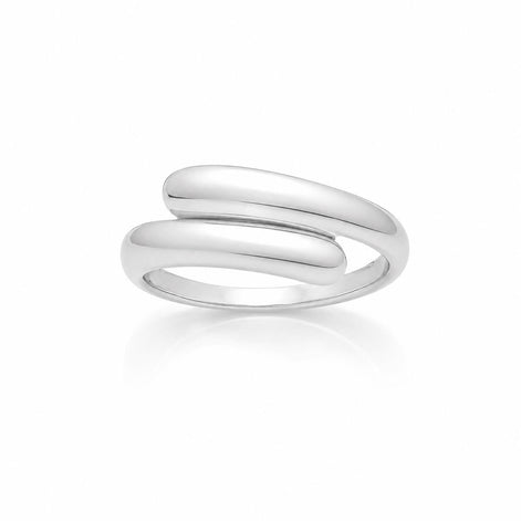 Bague croisée • Argent 925 • Anneau entrecroisé au design graphique • Bijou moderne élégant