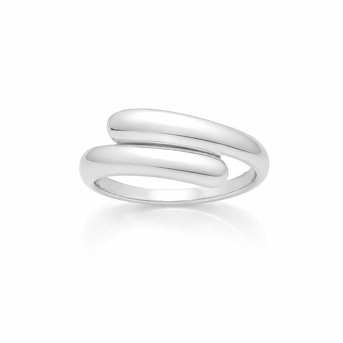 Bague croisée • Argent 925 • Anneau entrecroisé au design graphique • Bijou moderne élégant