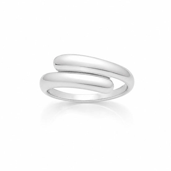 Bague croisée • Argent 925 • Anneau entrecroisé au design graphique • Bijou moderne élégant