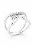 Bague boucle infini • Argent 925 • Double anneau nœud • Barre sertie de diamant Cz • Bijou élégant