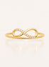 Bague Infini • Plaqué Or 18K • Anneau forme de huit pavage diamants Cz • Bijou symbole de amour & amitié