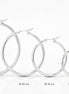 Créoles cliquet classiques • Argent 925 • Boucles anneaux d'oreilles minimalistes • Cinq tailles : 14 mm, 20 mm, 30 mm, 40 mm, 50 mm