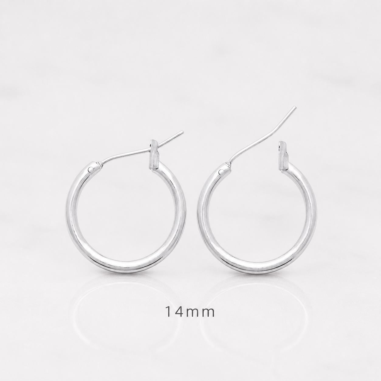 Créoles cliquet classiques • Argent 925 • Boucles anneaux d'oreilles minimalistes • Cinq tailles : 14 mm, 20 mm, 30 mm, 40 mm, 50 mm
