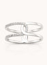Bague infini croisé • Argent 925 • Anneau double boucle • Pavage pierres diamant CZ • Bijou élégant