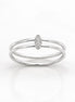 Bague double anneau • Argent 925 • Diamants CZ sertis sur pont oval anneaux en parallèle • Bijou moderne