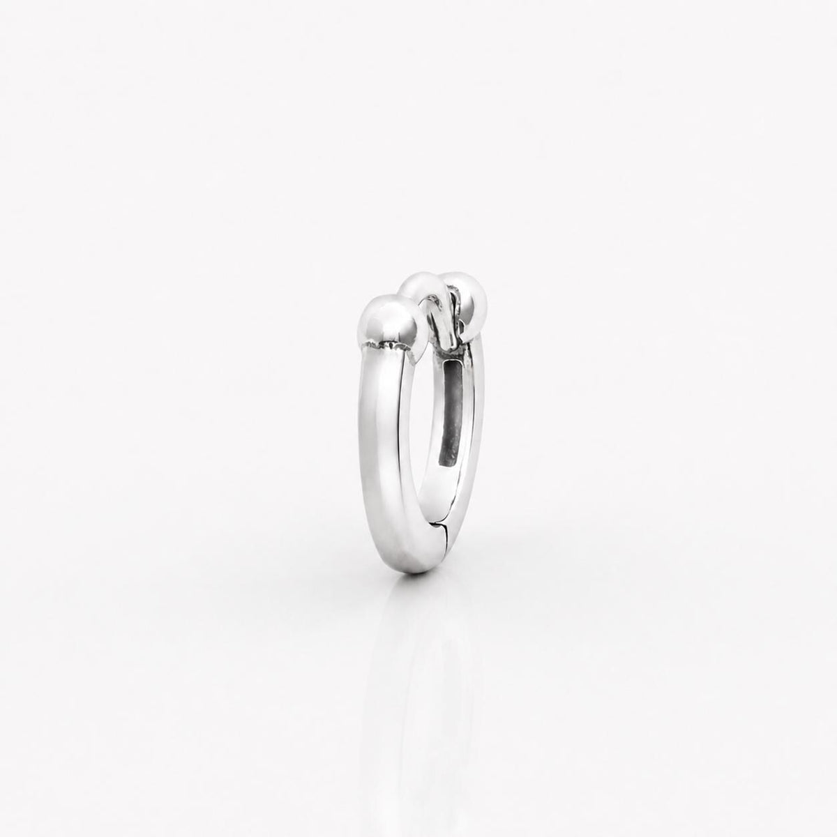 Petites créoles 2 boules • Argent 925 • Anneaux d'oreilles boule double • Créole huggie minimaliste unisexe