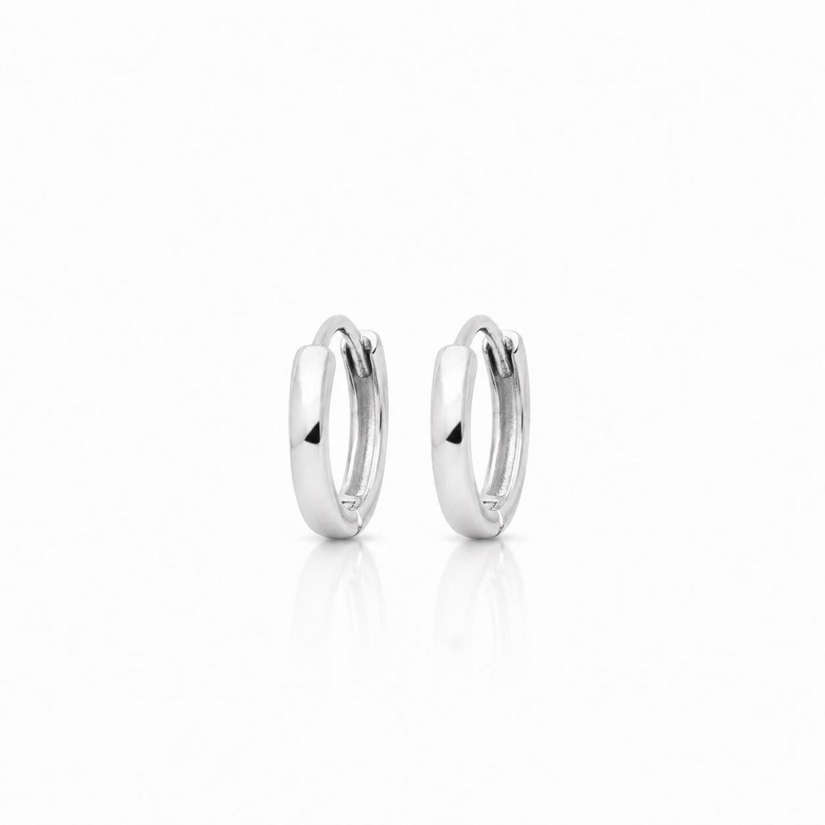 Petites créoles classiques • Argent 925 • Anneaux d'oreilles fil arrondi • Créole unisexe tige épaisse