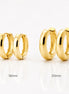 Créoles larges arrondies • Plaqué Or 18K • Anneaux d'oreilles épais à charnière • Créole bombée