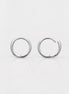 Petites créoles classiques • Argent 925 • Anneaux d'oreilles fil arrondi • Créole unisexe tige épaisse