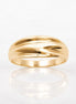 Bague plissé • Plaqué Or 18K • Anneau texturée plié • Bijou design moderne