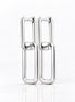 Créoles double rectangle • Argent 925 • Boucles d'oreilles deux anneaux entrelacées • Bijou géométrique minimaliste