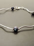 Tahitian Style Pearl Bracelet, Sterling Silver, Modern Jewelry