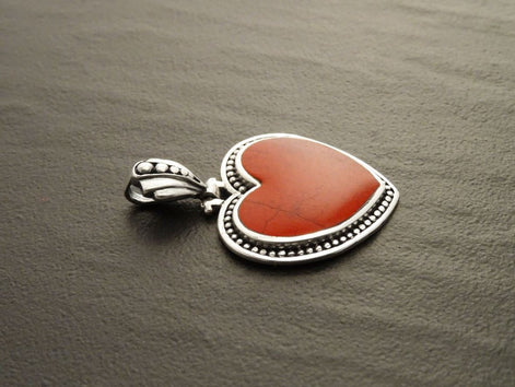 Red Jasper Pendant - Gemstone Pendant - Sterling Silver pendant, Heart pendant, Red Heart, Love, Hipster, Hipster Wedding, Heart Jewelry