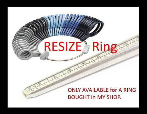 Resize Ring, Enlarge or Shrink, if your size is NOT Available. Only for KRAMIKE Sterling Silver Rings. (MAXIMUM 2 Sizes Bigger or Smaller)